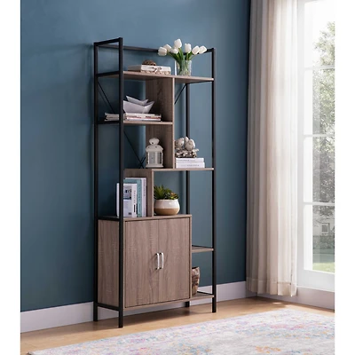 Simplie Fun Bookcase Dark Taupe Black
