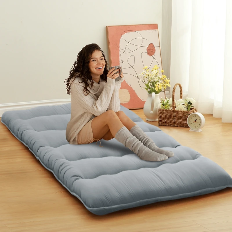 Caromio Twin Size Futon Mattress Floor Mattress Pad Portable Dorm Sleeping Pad, 39"x 80"