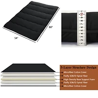 Caromio Full Size Futon Mattress Floor Mattress Pad Portable Dorm Sleeping Pad, 54"x 80"