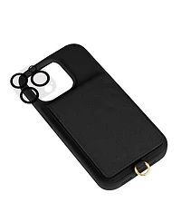 Anne Klein Women's Black Saffiano Leather iPhone Pro Case