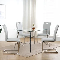 Streamdale Furniture Set of 4 Modern Faux Leather Dining Chairs