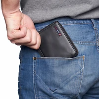 Alpine Swiss Unisex Rfid Safe Zipper Wallet Genuine Leather Zip Around Bifold