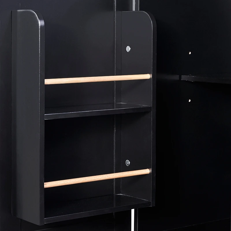 Streamdale Rolling Kitchen Island with Storage and Spice Rack Tower