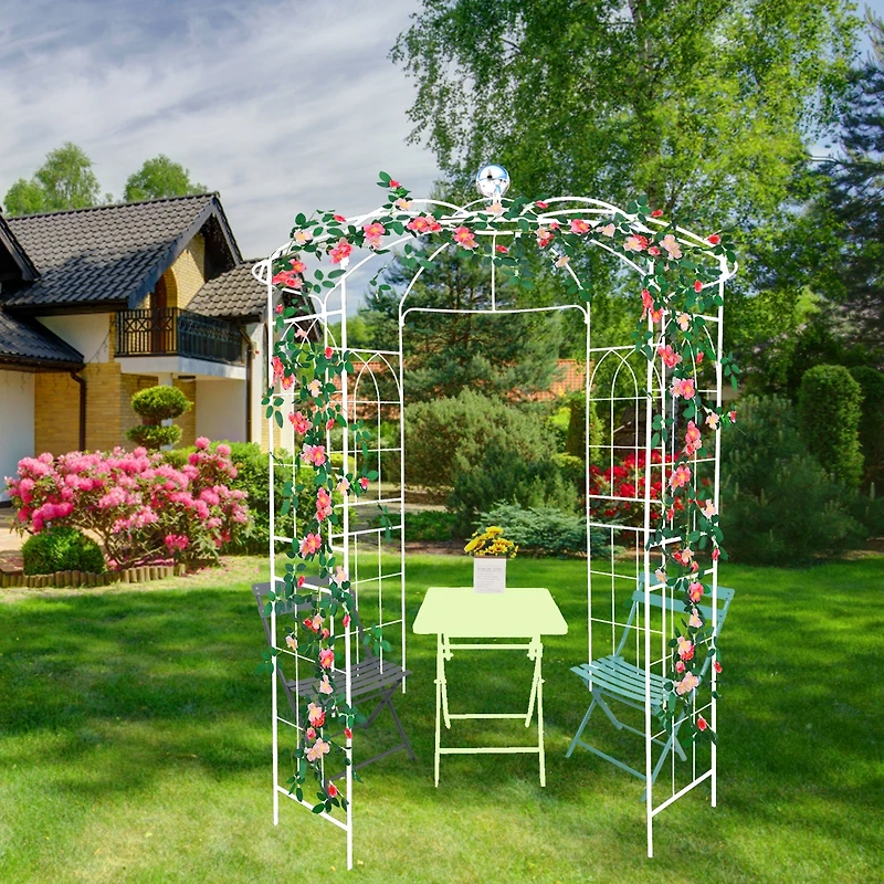 Streamdale White Birdcage Shape Wedding Pergola - 81.3" X 114.2"