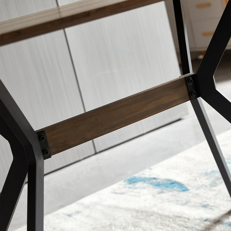 Streamdale Furniture Mdf Dining Table with Black Metal Legs