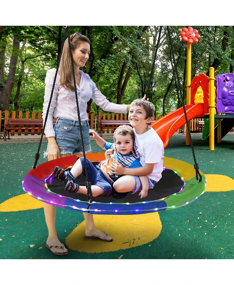 40 Inches Saucer Tree Swing for Kids and Adults-Multicolor