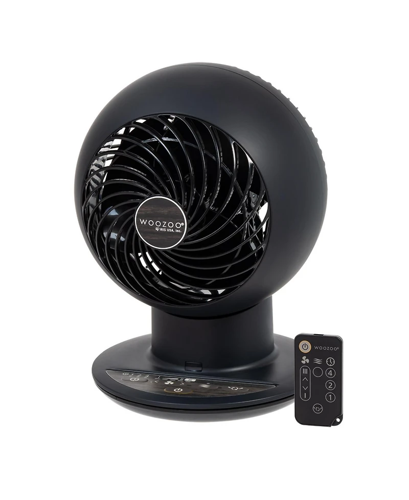 Iris Usa Woozoo Fan with Remote, Oscillating Fan, Desk Fan, Table Air Circulator, Globe Fan, Fan for Bedroom, 5 Speeds, 82ft Max Air Distance, 4h Time