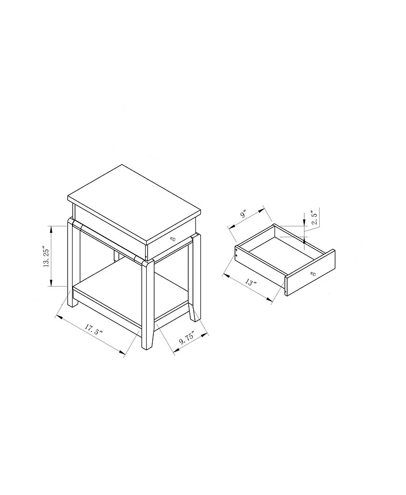 Simplie Fun Chairside Table White Oak