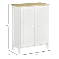 Homcom Modern Storage Cabinet Organizer 2-Door Cupboard w/ Adjustable Shelves, White