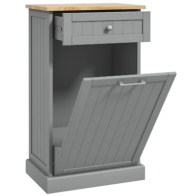 Homcom Kitchen Tilt Out Trash Bin Cabinet, Free Sding Recycling Cabinet