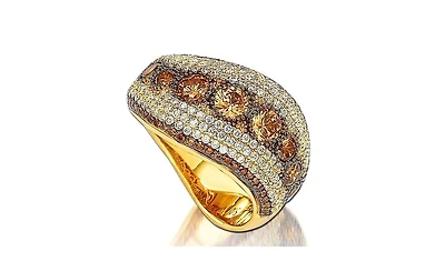 Suzy Levian Sterling Silver Cubic Zirconia 9 Stone Pave Ring