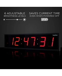 Ivation Large Digital Clock, 60" Led Wall Clock with Alarms, Timer & More
