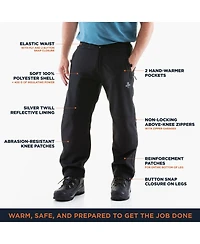 RefrigiWear Men's Warm Water-Resistant Insulated Softshell Pants