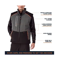 RefrigiWear Men's PolarForce Vest Insulated Winter Vest, Lightweight Cold-Weather Layer