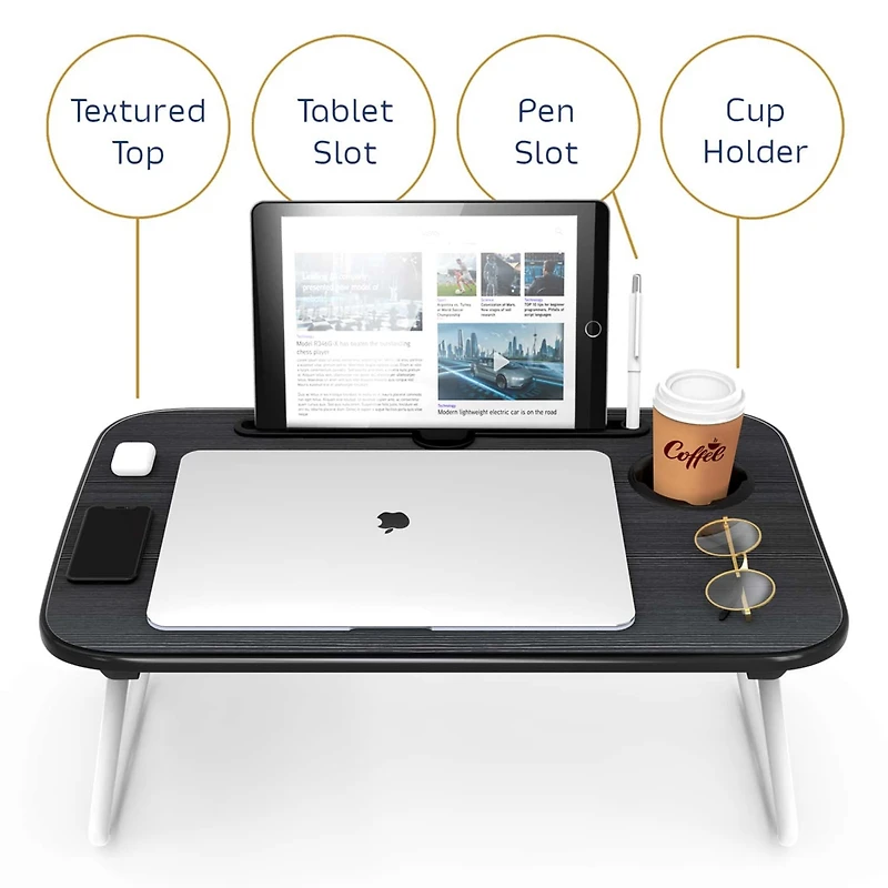 Nestl Foldable Lap Desk - Portable & Lightweight - Ideal for Working, Reading, or Eating
