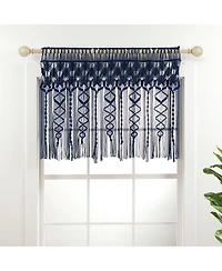 Lush Decor Boho Macrame Textured Cotton Valance/Kitchen Curtain/Wall Decor