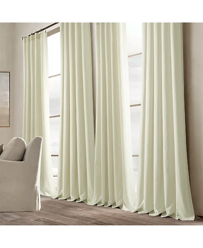 Lush Decor Belgian Flax Prewashed Linen Rich Cotton Blend Window Curtain Panel