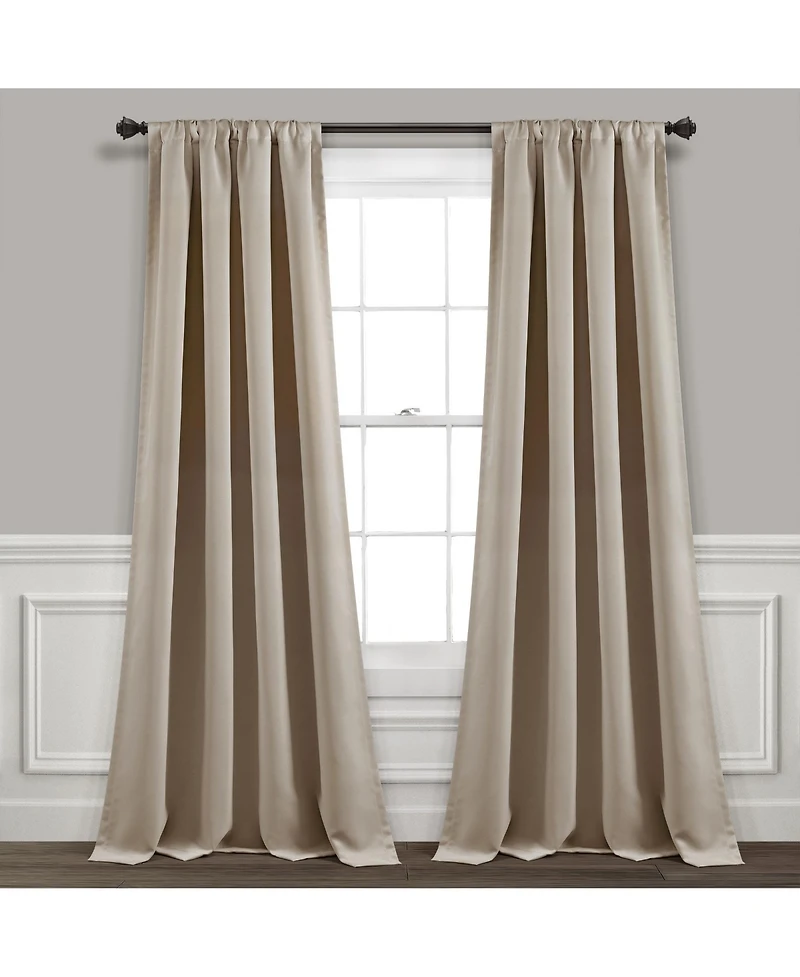 Lush Decor Insulated Rod Pocket Blackout Window Curtain Panels
