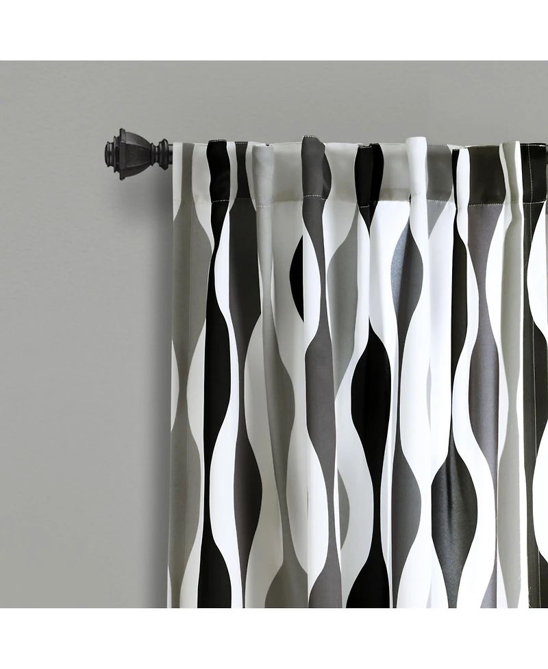 Lush Decor Mid Century Geo Light Filtering Window Curtain Panels