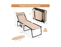 Slickblue Foldable Recline Lounge Chair with Adjustable Backrest and Footrest