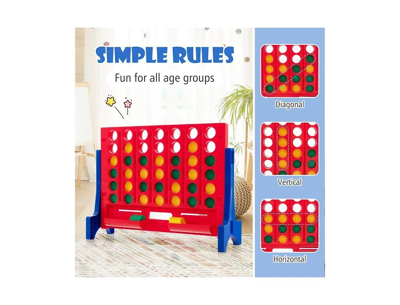 Slickblue Jumbo 4-to-Score Connect Game Set with Carrying Bag and 42 Coins