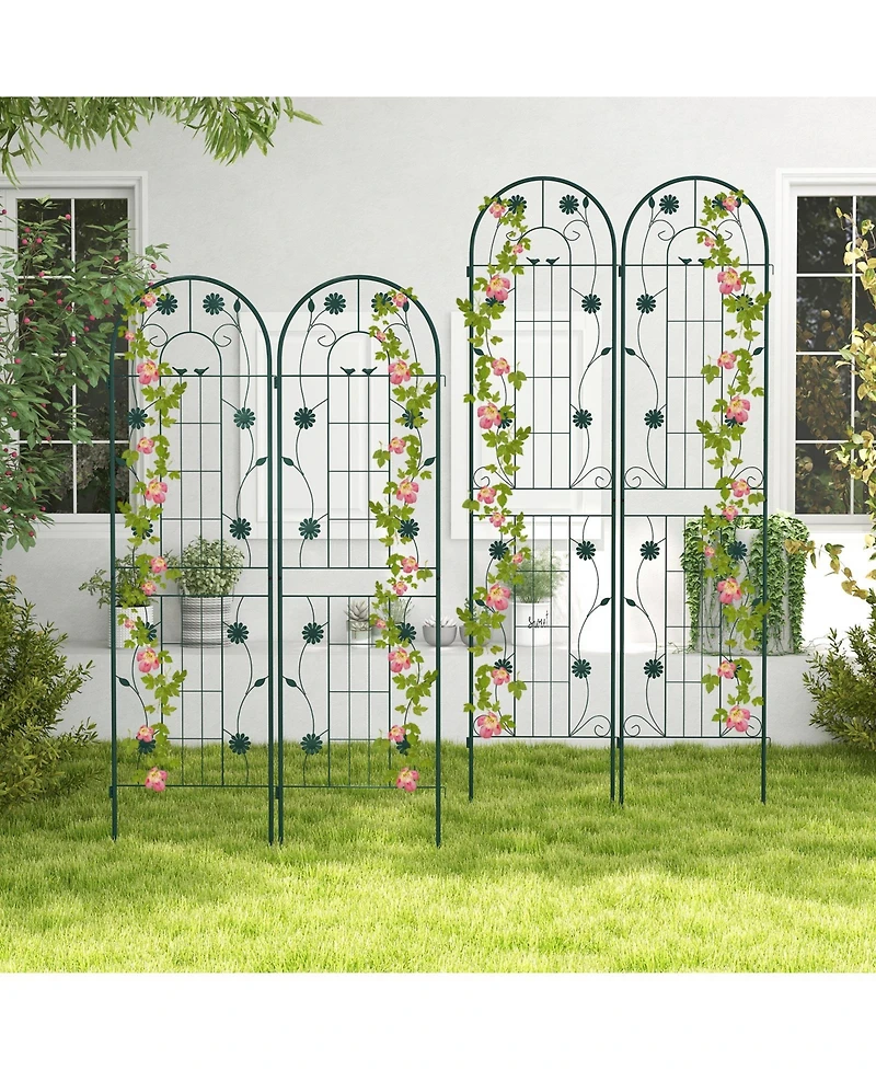 Slickblue 2 Pack 86.5 x 20 Inches Metal Garden Trellis for Climbing Plants