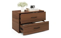 Stackable 2-Drawer Storage Cabinet with Handles for Entryway or Office Use