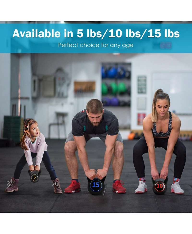 Slickblue 3 Pieces 5, 10, 15lbs Kettlebell Weight Set