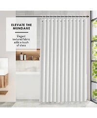Clara Clark Heavy Duty Fabric Water-resistant Shower Curtains - Waffle Design 72"x72"
