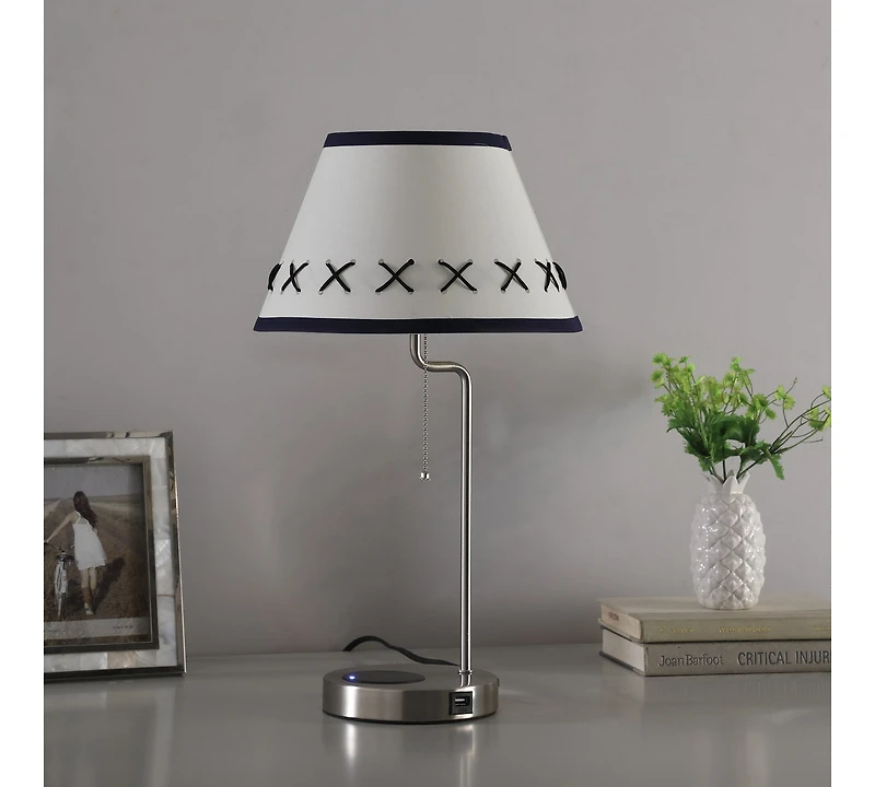 Streamdale 20-Inch Shelby Modern Craft Table Lamp with Usb Charging Station