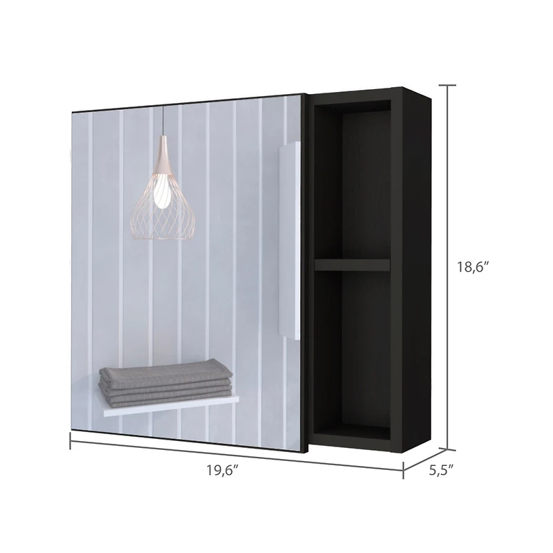 Streamdale Myrick 2-Shelf Medicine Cabinet With Mirror Wengue