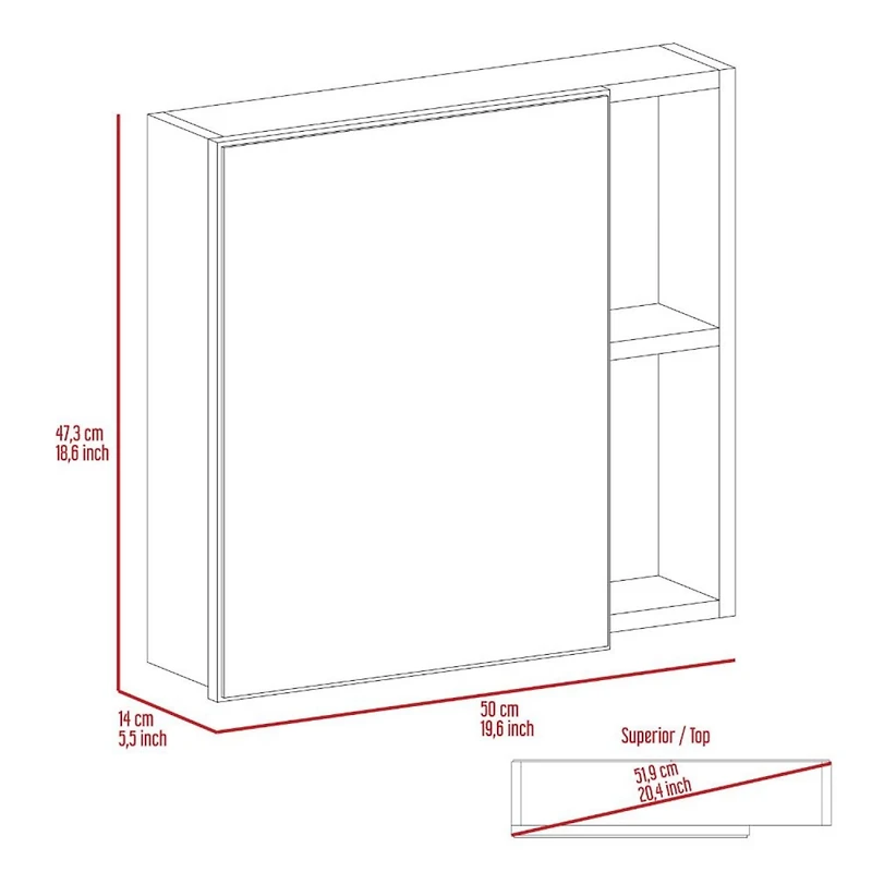 Streamdale Myrick 2-Shelf Medicine Cabinet With Mirror Wengue