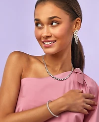Arabella Cubic Zirconia Bangle Bracelet in Sterling Silver
