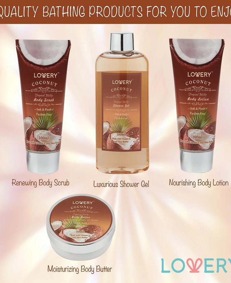 Lovery 9-Pc. Tropical Milky Coconut Bath Gift Set