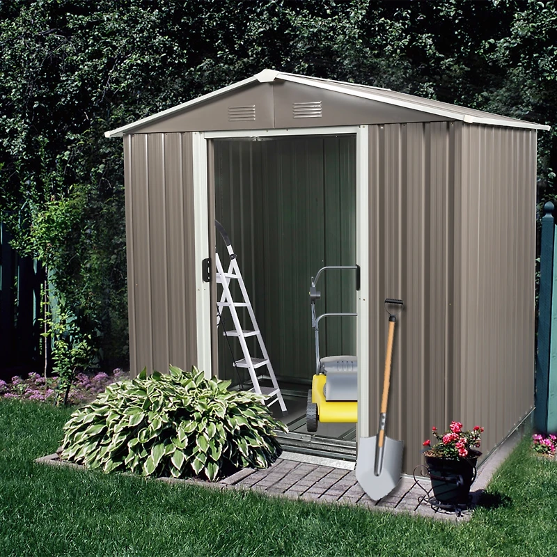 Streamdale 6FT X 5FT Outdoor Metal Storage Shed Gray