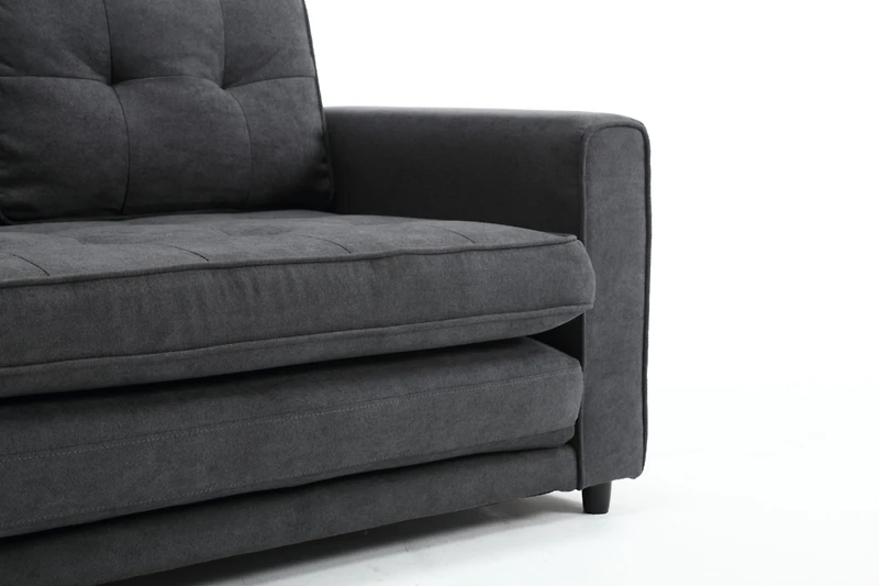 Streamdale Convertible Sofa Bed Set in Gray & Beige Linen Fabric