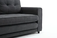 Streamdale Convertible Sofa Bed Set in Gray & Beige Linen Fabric