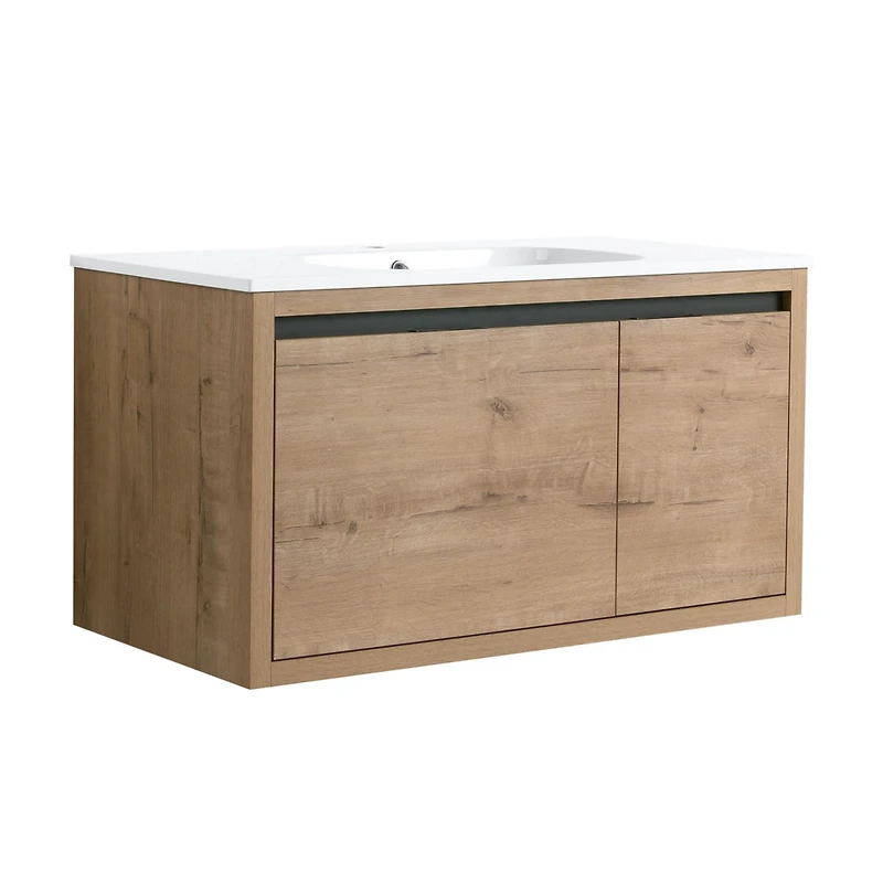Streamdale 36 Inch Wall Mounted Bathroom Vanity With Gel Sink
