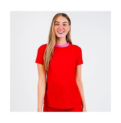 Calypsa Plus Size Mock Neck Color Block Rash Guard