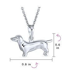 Bling Jewelry Bff Best Friend Dachshund Puppy Pet Hot Dog Pendant Necklace Sterling Silver 18 Inch