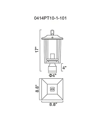 Cwi Lighting 17" Metal Winfield 1 Light Outdoor Lantern Head
