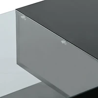 Simplie Fun Modernist Glass-Wood Center Table