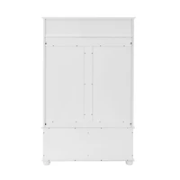 Simplie Fun Coastal Style White Hall Tree Bench with Shoe Cabinets