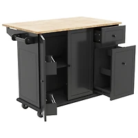 Streamdale Rolling Kitchen Cart with Drop Leaf & Storage