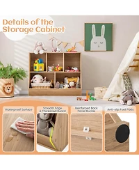5-Cubby Kids Toy Storage Organizer Wooden Bookshelf Display Cabinet