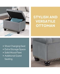 Convenience Concepts 24" Velvet 5th Avenue Storage Ottoman