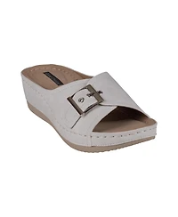 Gc Shoes Women's Justina Buckle Comfort Wedge Sandals