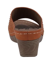 Gc Shoes Women's Atlanta Studded Comfort Wedge Sandals