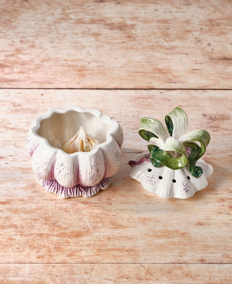 Fitz and Floyd Sicily Green Garlic Keeper