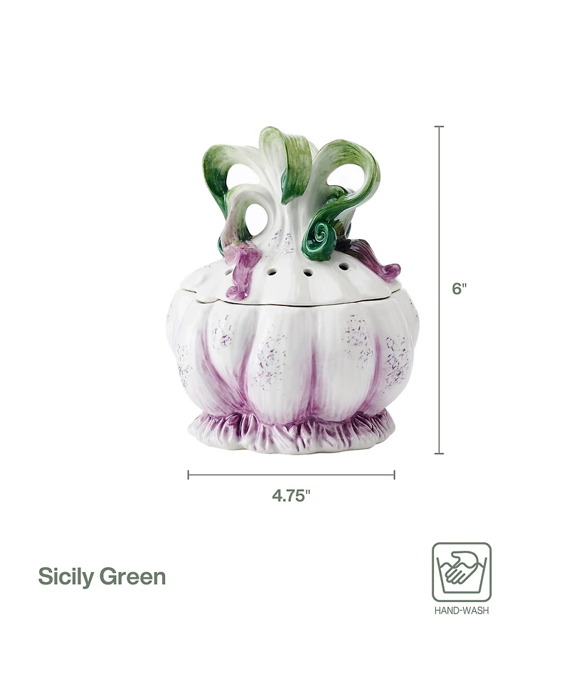 Fitz and Floyd Sicily Green Garlic Keeper